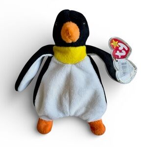 Ty Beanie Baby Waddle Penguin Vintage Plush Collectible Black White Yellow 8”